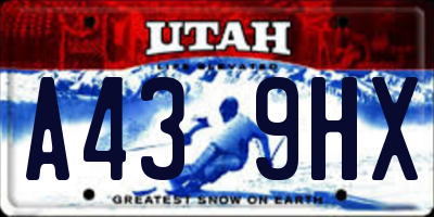 UT license plate A439HX