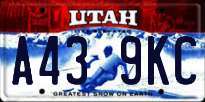 UT license plate A439KC