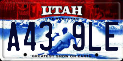 UT license plate A439LE