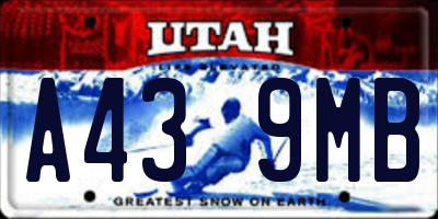 UT license plate A439MB