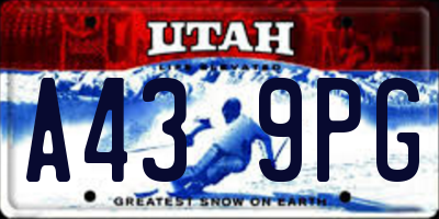 UT license plate A439PG