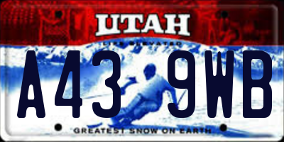 UT license plate A439WB