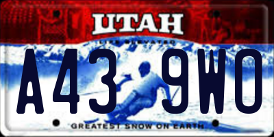 UT license plate A439WO