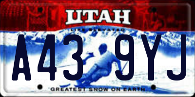 UT license plate A439YJ
