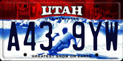 UT license plate A439YW
