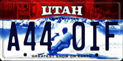 UT license plate A440IF