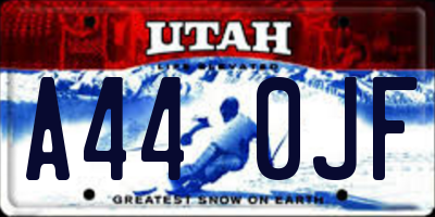 UT license plate A440JF