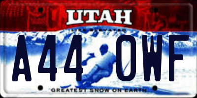 UT license plate A440WF
