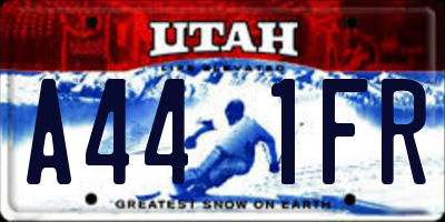 UT license plate A441FR