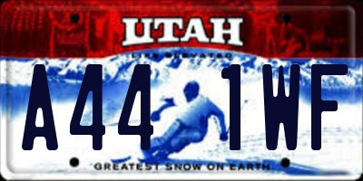 UT license plate A441WF