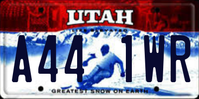UT license plate A441WR