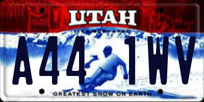 UT license plate A441WV