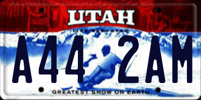 UT license plate A442AM