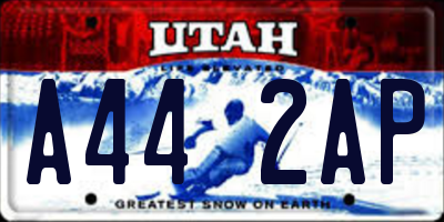 UT license plate A442AP
