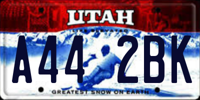 UT license plate A442BK