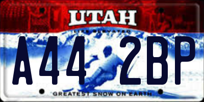 UT license plate A442BP