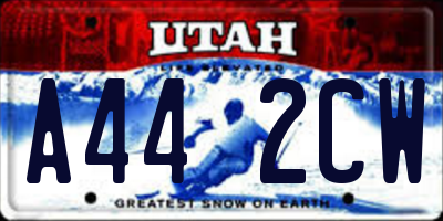 UT license plate A442CW