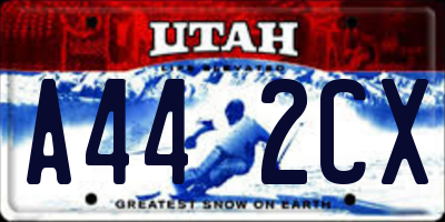 UT license plate A442CX