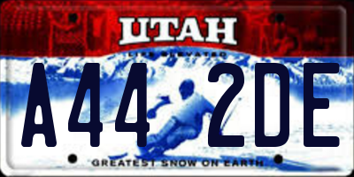UT license plate A442DE