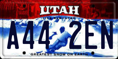 UT license plate A442EN