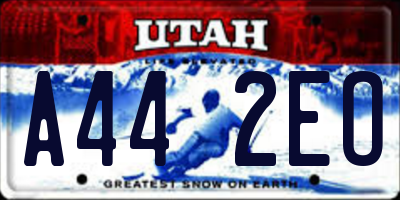 UT license plate A442EO
