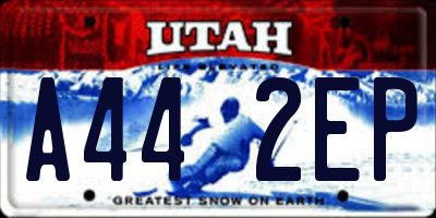 UT license plate A442EP