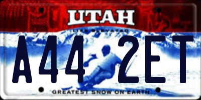 UT license plate A442ET