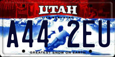 UT license plate A442EU