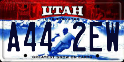 UT license plate A442EW