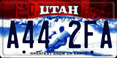 UT license plate A442FA