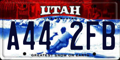 UT license plate A442FB