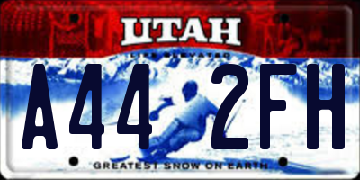 UT license plate A442FH