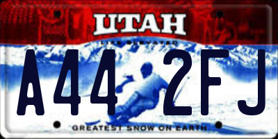 UT license plate A442FJ