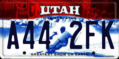 UT license plate A442FK