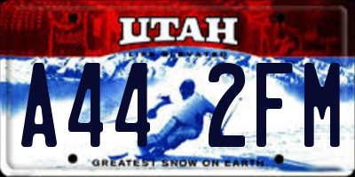 UT license plate A442FM