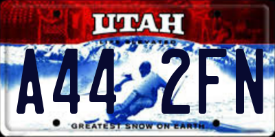 UT license plate A442FN