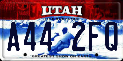UT license plate A442FQ