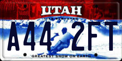 UT license plate A442FT