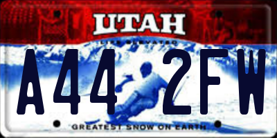 UT license plate A442FW