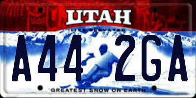 UT license plate A442GA