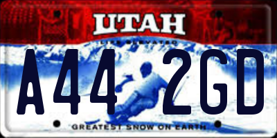 UT license plate A442GD