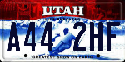 UT license plate A442HF