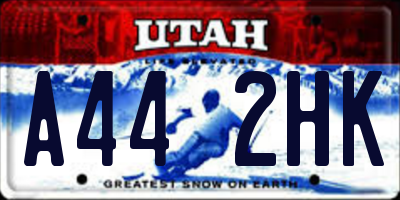 UT license plate A442HK