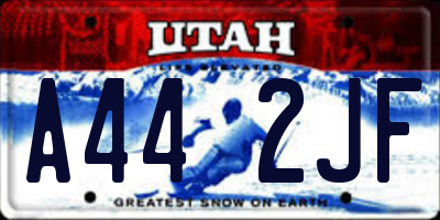 UT license plate A442JF