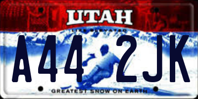 UT license plate A442JK