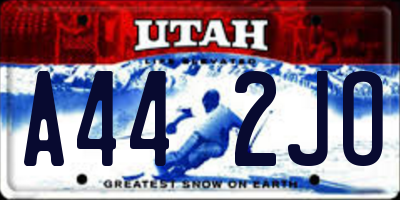 UT license plate A442JO