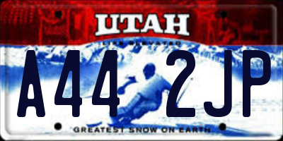 UT license plate A442JP