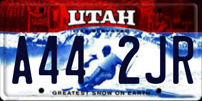 UT license plate A442JR