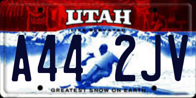 UT license plate A442JV