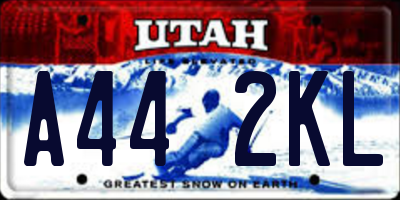 UT license plate A442KL